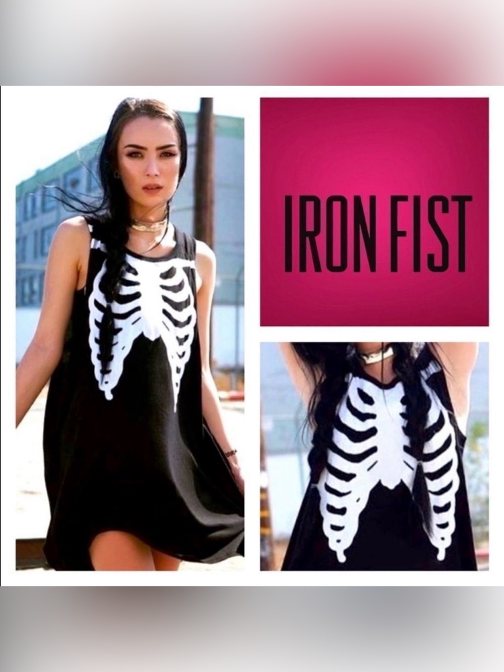 𝅺Iron Fist Bone In Trapeze Mini Dress